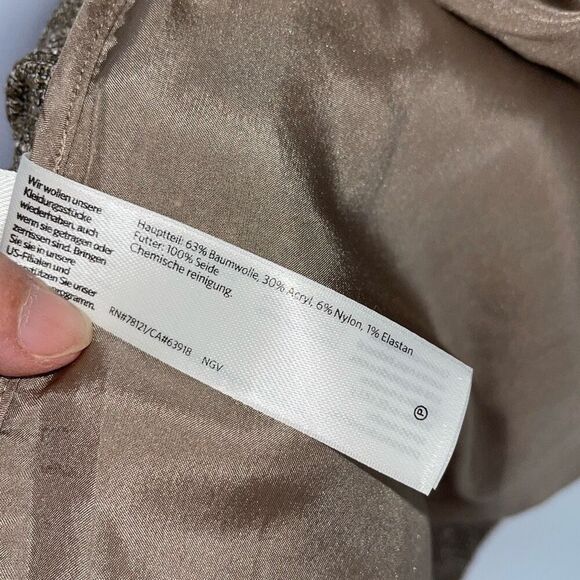 Eileen Fisher Womens Driftwood‎ Cotton Slub Tweed Open Front Blazer Brown Medium - Picture 7 of 10